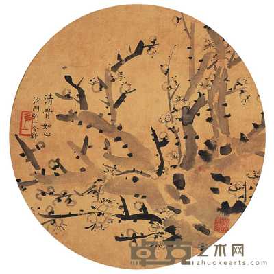弘一 梅花 扇面 25.5×25cm